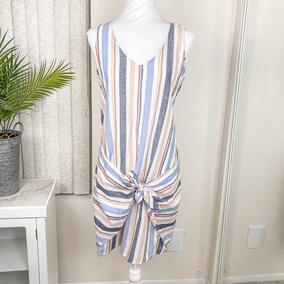 Anthropologie Drew Dress Wrap Linen Striped Tie Candy Stripe Size Small NWT - Picture 5 of 13